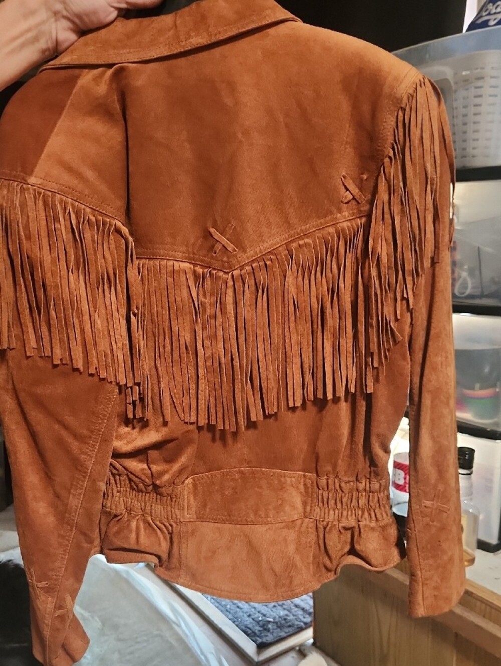 Wilsons Leather Suede Fringe Jacket - Chestnut - Picture 4 of 4